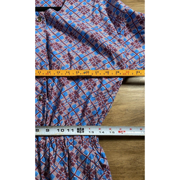 Rachel Comey Holt Geometric Print Purple Blue Puff Sleeve Ankle Jumpsuit Size 6 - Picture 13 of 14